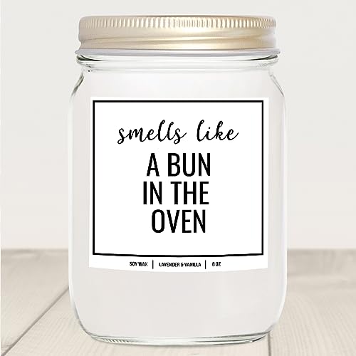 YouNique Designs Pregnancy Announcement Candle for Grandparents Dad Family Uncle Aunt, 8 Oz, Pregnancy Reveal to Parents, White All Natural Soy Vegan Aromatherapy Candles (Lavender & Vanilla)