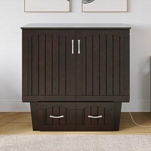 AFI, Sydney Twin Wood Murphy Bed Chest with Storage and Charging Station, Espresso