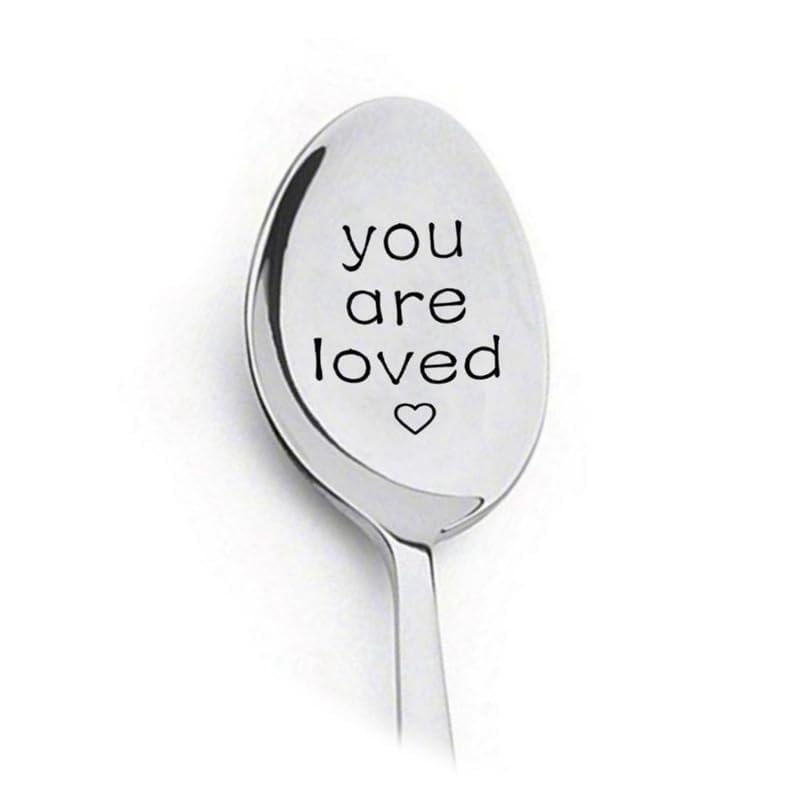 You Are Loved Gifts Spoon for Women Men Coffee Tea Gift for Grandma Husband Christmas Birthday Gifts for Mom Wife Romantic Gifts for Boyfriend Girlfriend Ice Cream Spoons