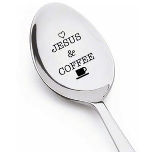 jesus and coffee spoon gifts for women men coffee lovers gift for dad grandma christian gifts for coworker christmas birthday gift for jesus lovers mom papa coffee spoons