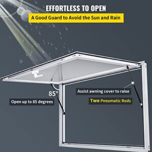 VEVOR Concession Window 36 x 36 Inch, Concession Stand Serving Window Door with Double-Point Fork Lock, Concession Awning Door Up to 85 Degrees for Food Trucks, Glass Not Included