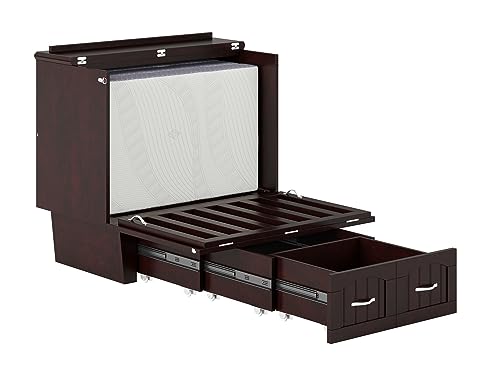 AFI, Sydney Twin Wood Murphy Bed Chest with Storage and Charging Station, Espresso