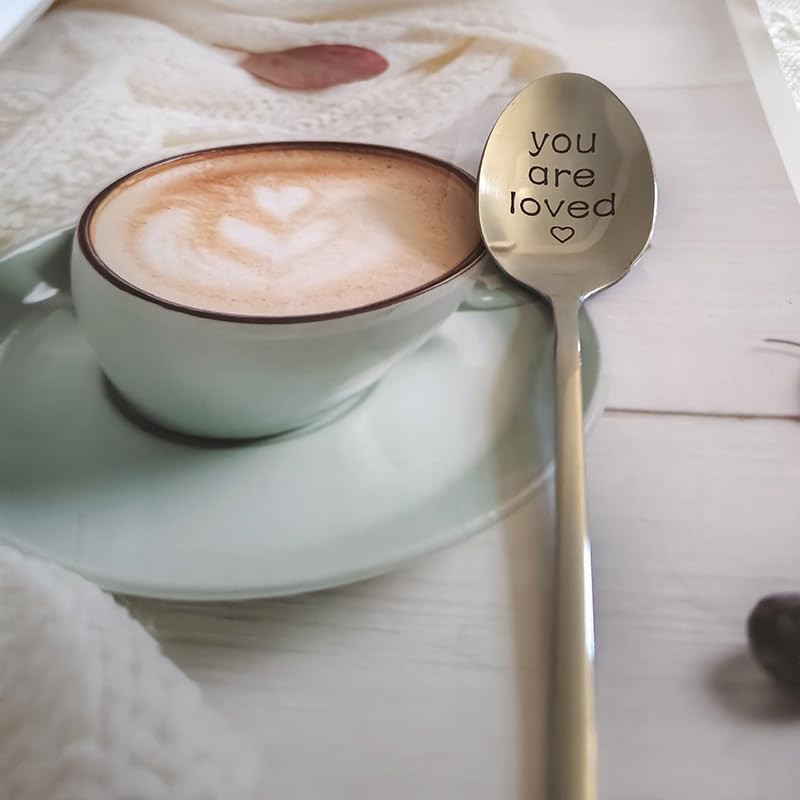 You Are Loved Gifts Spoon for Women Men Coffee Tea Gift for Grandma Husband Christmas Birthday Gifts for Mom Wife Romantic Gifts for Boyfriend Girlfriend Ice Cream Spoons