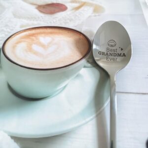 Gifts for Grandma from Granddaughter Grandson Best Grandma Ever Spoon for Grandma Grandmother Christmas Mothers Day Gift for Grandma Granny Coffee Tea Lovers Gifts Spoons