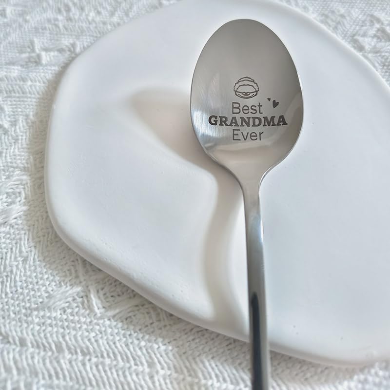 Gifts for Grandma from Granddaughter Grandson Best Grandma Ever Spoon for Grandma Grandmother Christmas Mothers Day Gift for Grandma Granny Coffee Tea Lovers Gifts Spoons