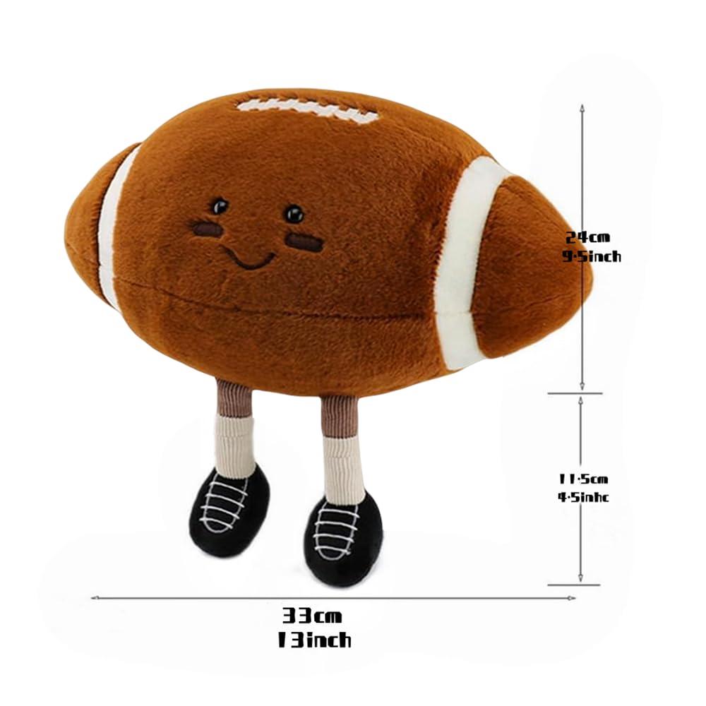 XIYUAN 13 inch Stuffed Sports Balls Toy Creative Football Doll Fun Cute Plush Doll Toy Plush Stuffed Spherical Soft Toys Sports Throw Pillow CushionKids Gift(Rugby)