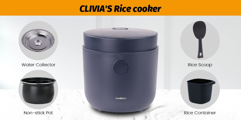 Clivia Low Sugar Rice Cooker 2L Healthy Low Carbohydrate, Mini Rice Cooker Rice Cooker, Stainless Steel Multifunctional Pot, Home Fully Automatic Multifunctional Rice Cooker