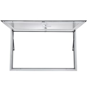 VEVOR Concession Window 36 x 24 Inch, Concession Stand Serving Window Door with Double-Point Fork Lock, Concession Awning Door Up to 85 Degrees for Food Trucks, Glass Not Included