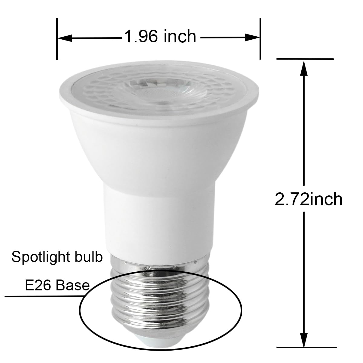 PAR16 LED Bulb Daylight White 6500K, 10 Pack 5.5W 50W Halogen Equivalent Spotlight Bulb, 500LM, Dimmable E26 Base Track Lighting LED for Kitchen