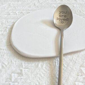 You Are Loved Gifts Spoon for Women Men Coffee Tea Gift for Grandma Husband Christmas Birthday Gifts for Mom Wife Romantic Gifts for Boyfriend Girlfriend Ice Cream Spoons