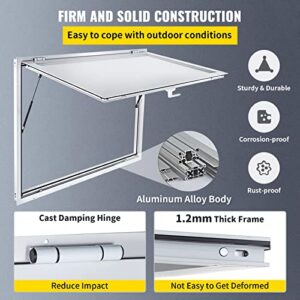 VEVOR Concession Window 36 x 36 Inch, Concession Stand Serving Window Door with Double-Point Fork Lock, Concession Awning Door Up to 85 Degrees for Food Trucks, Glass Not Included