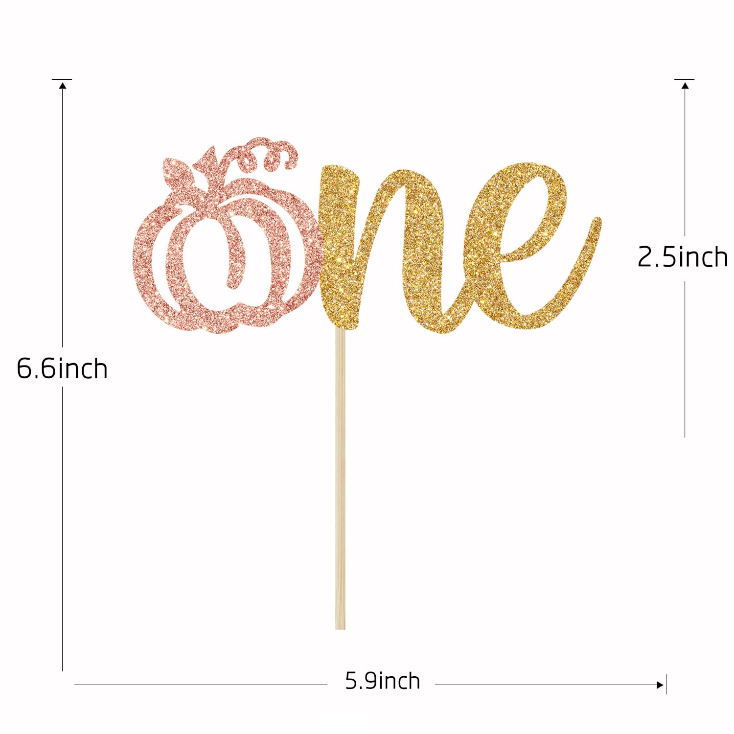 Pumpkin One Cake Topper, Little Pumpkin 1st Birthday Decorations, Girl Pumpkin Baby Shower Party Supplies, Rose Gold Glitter