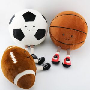 XIYUAN 13 inch Stuffed Sports Balls Toy Creative Football Doll Fun Cute Plush Doll Toy Plush Stuffed Spherical Soft Toys Sports Throw Pillow CushionKids Gift(Rugby)