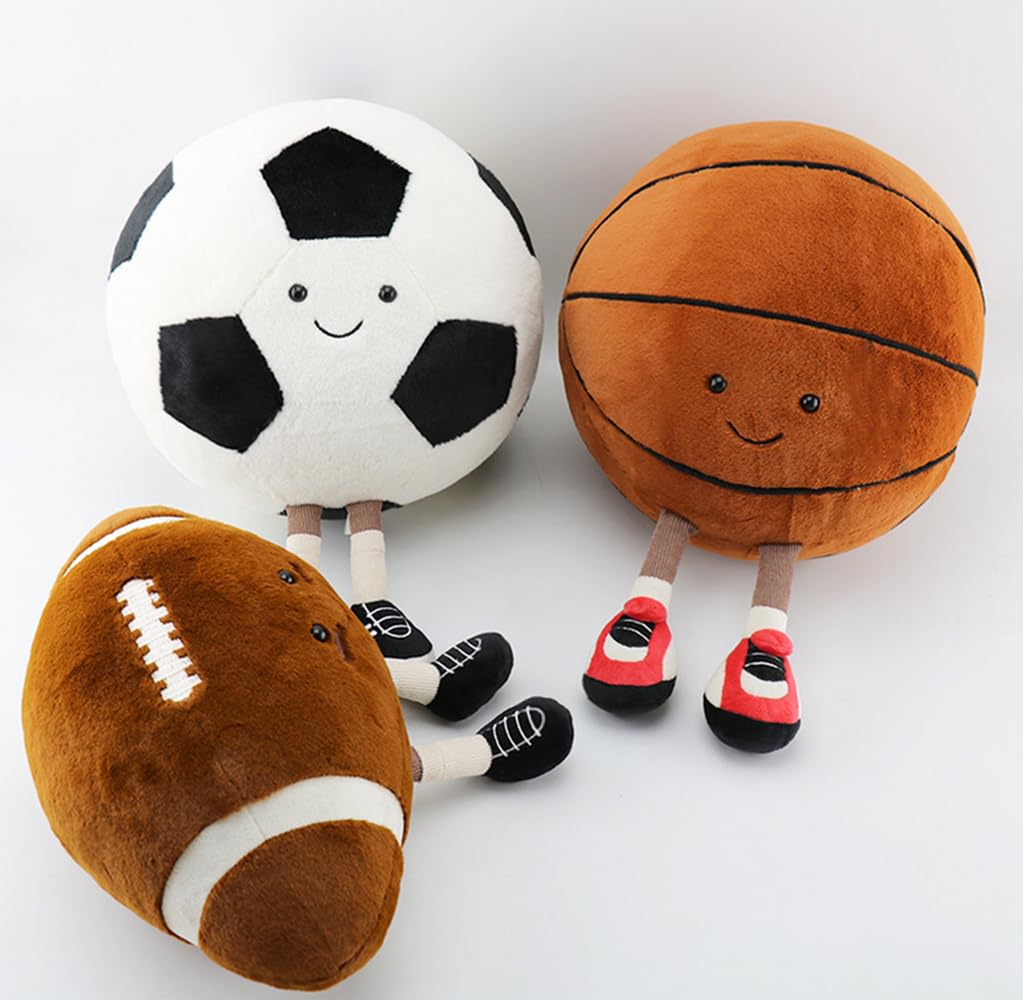 XIYUAN 13 inch Stuffed Sports Balls Toy Creative Football Doll Fun Cute Plush Doll Toy Plush Stuffed Spherical Soft Toys Sports Throw Pillow CushionKids Gift(Rugby)