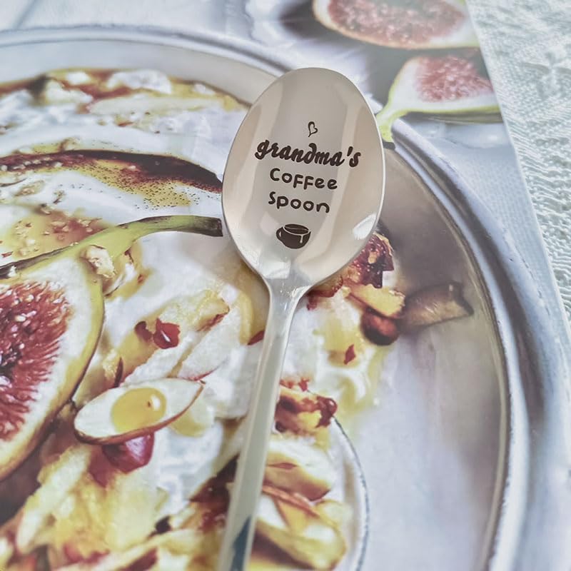 Gifts for Grandma from Granddaughter Grandson Grandma's Coffee Spoon for Grandma Grandmother Christmas Mothers Day Gift for Grandma Granny Coffee Tea Lovers Gifts Spoons