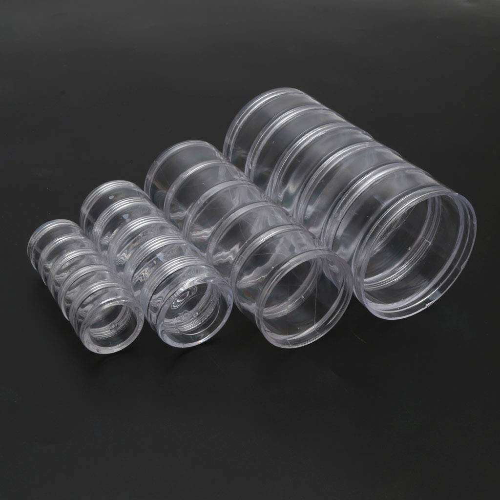 1 Set 5 Layer Cylinder Stackable Bead Containers Plastic Round Clear Storage Jar Box for Beads Buttons Crafts Small Item Jewelry Bags Mini Cheap