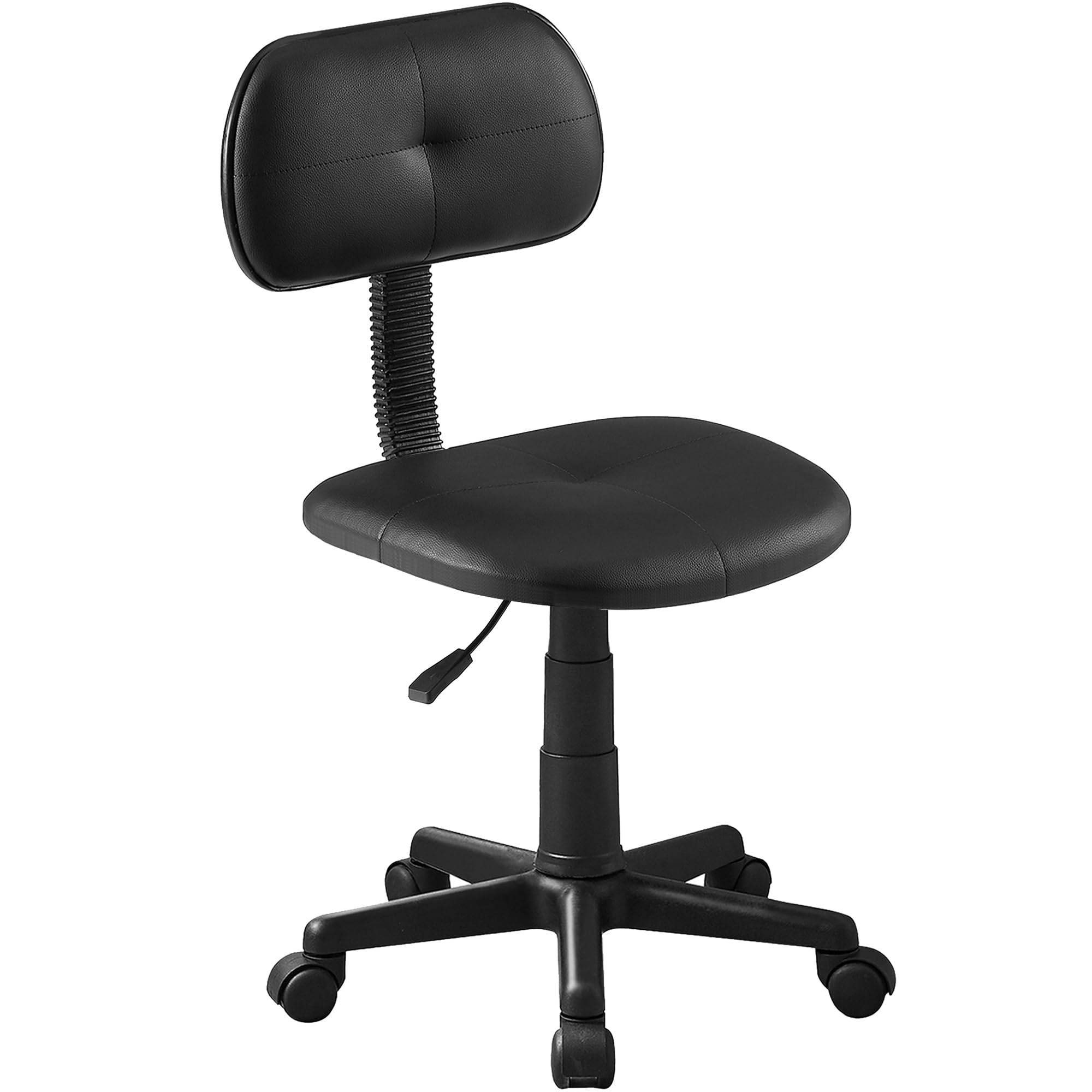 VECELO Small Armless Home Office Chair Adjustable Stools for/Desk/Computer/Task, Low-Back Height 360° Swivel, Set of 1, Black