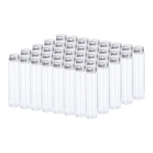 patikil 40pcs 110ml plastic test tubes with screw caps, 155x33mm tubes aluminum lid, for scientific experiments party decoration candy bead storage bath salt