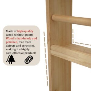 morimoe Wooden Kids Bookshelf, Wall Mount Shelf with Hooks, Organizer for Toys and Books, Space-Saving