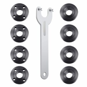 fyjbnh 9pcs angle grinder nut angle grinder wrench kit 5/8-11 flange metal lock nut for compatible with dewalt milwaukee makita193465-4 metabo bosch 4.5" 5" grinder parts