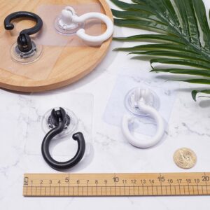 GORGECRAFT 6Pcs Adhesive Mosquito Net Ceiling Hooks and Wall Hooks Swivel Ceiling Turn 360°/180°Mounted Hooks for Hanging Small Plants Towel Coat Bag Bathroom Bedroom Kitchen Door, White&Black