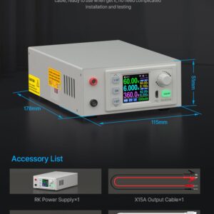 RD Digital Control RK6006-C 60V 6A 4 Digit Adjustable AC to DC Lab Bench Power Supply Regulator 360W