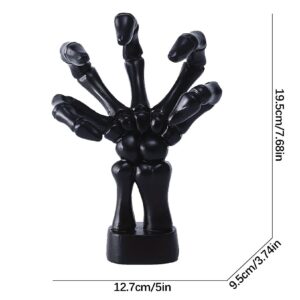 Key Holder for Wall Spooky Skeleton Hand Key Holder Wall Mounted Halloween Gothic Wall Art Hook Resin Hand Wall Hanger for Coat Towel Jewelry Creative Display Rack (Black)