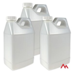 Pinnacle Mercantile Premium F-Style Bottles Set - Leak-Proof Design, Durable HDPE Plastic, Ideal for Chemicals, Oils, and Liquids 64oz pack of 3