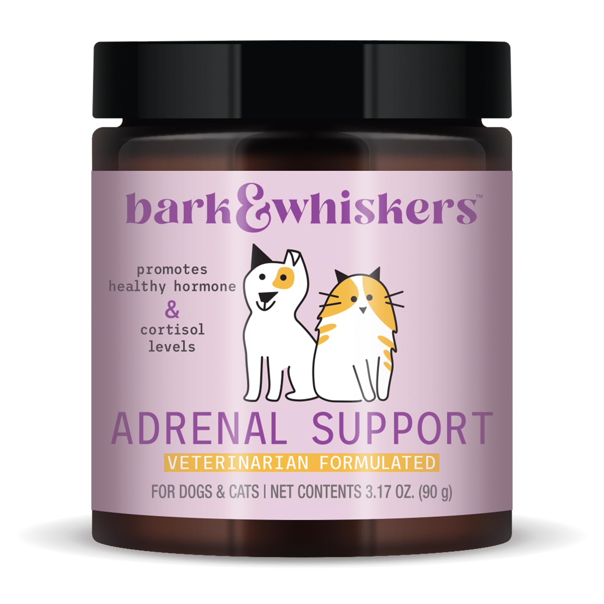 Bark & Whiskers Adrenal Support, for Dogs & Cats, 3.17 oz. (90 g), 90 Scoops, Promotes Healthy Hormone and Cortisol Levels, Veterinarian Formulated, Non-GMO, Dr. Mercola