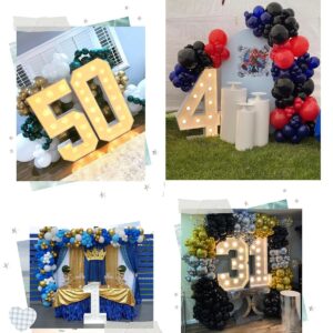 LANGXUN 40inch Gold Large Led Light Up Numbers for 1st 21st Birthday Decor, With Hot Glue Gun and Bracket, Marquee light up Numbers Party Wedding Decor Graduation Baby Shower Photo Background Decoration (Number 2)