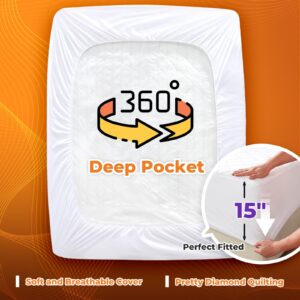 DAICO Heated Mattress Pad Twin Size Soft and Warm Cover 10 Heat Settings Electric Mattress Pad, 1-12H Auto Off, Fast Heated Mattress Topper Deep Elastic Pocket, 39''x75'', White