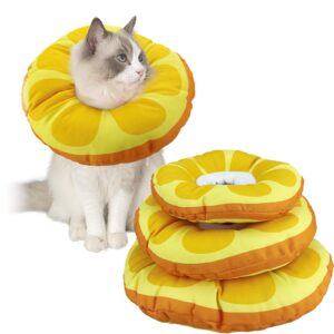 kudes cat small dog cone collar,{fruit series}cute orange waterproof elizabethan e collar anti-bite lick wound healing protective neck cone after surgery recovery collar for small pet,all-season style