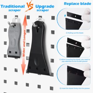 EHDIS Plastic Razor Blade Scraper Tool With 10PCS 3'' Plastic Razor Blades For Adhesive Remover, Label,Decal,Tint,Glue,Tape Removing from Window and Glass