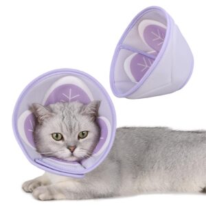 breathable cat cone collar soft, cat recovery collar cone for cats after surgery, cat cones to stop licking, adjustable e collar cat cones anti-scratching kitten cone cat collar not block vision