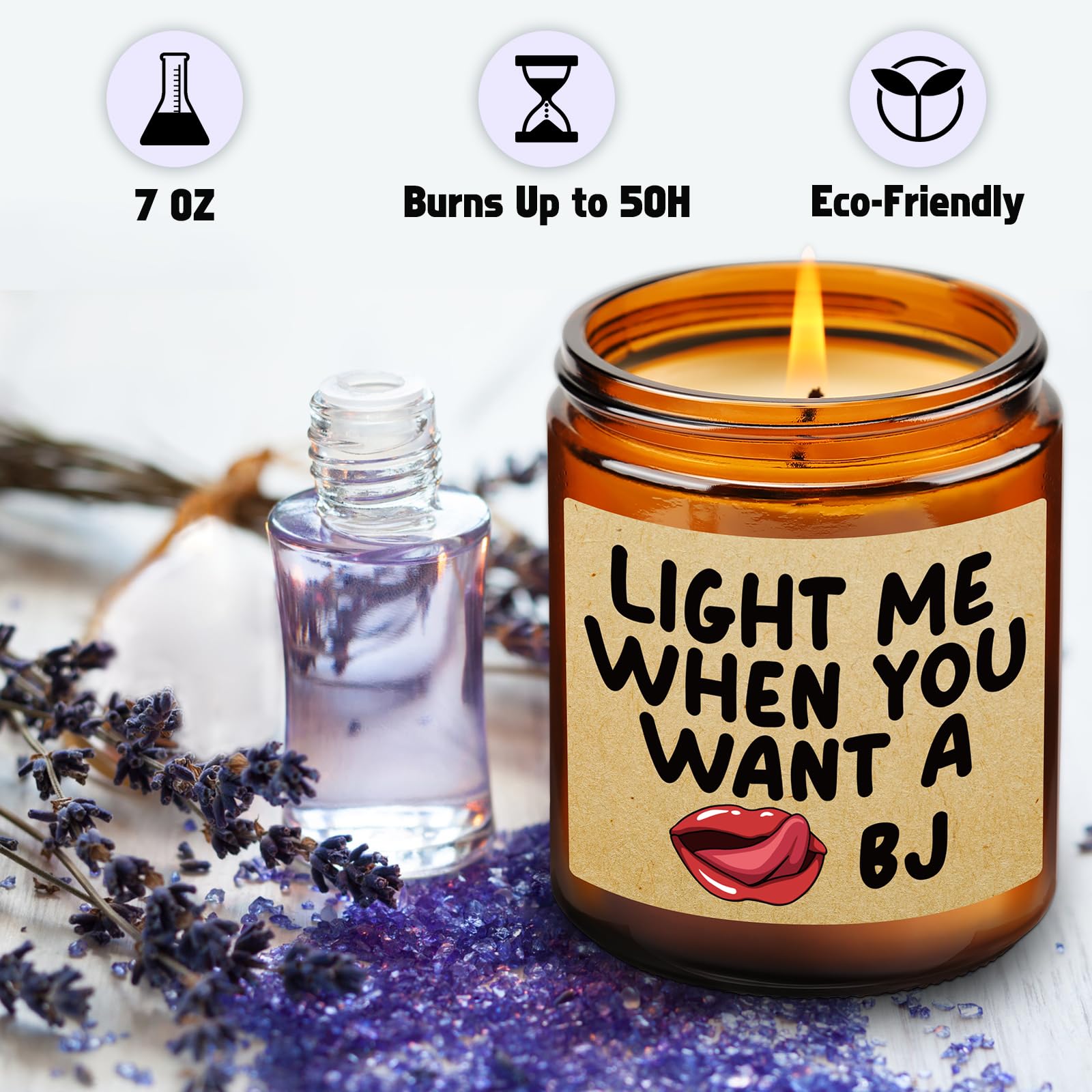 VIISPIRIT Lavender Scented Candles, Gifts for Men, Naughty Candle Gifts for Him, Funny Gifts from Wife, Anniversary, Sweetest Day, Valentine's Day, Birthday Gifts for Husband, Boyfriend, Fiance