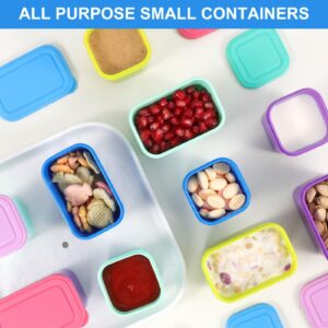 Caperci Small Snack Containers with Lids 6 Pack - 5oz/150ml Leakproof Stackable Small Food Storage Containers for School Lunch, Work, Travel, BPA-Free