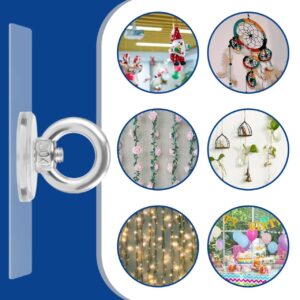 AccEncyc 6 Pack No Hole Adhesive Ceiling Hooks No Drill Ceiling Hanging Hook for Hanging Light Plants Lanterns Wind Chime Hanger Sticky Eye Hooks for Baby Mobile Curtain