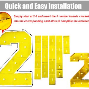 LANGXUN 40inch Gold Large Led Light Up Numbers for 1st 21st Birthday Decor, With Hot Glue Gun and Bracket, Marquee light up Numbers Party Wedding Decor Graduation Baby Shower Photo Background Decoration (Number 2)