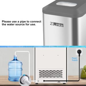 Countertop Ice Maker Machine, 44Lbs/24H Auto Self-Cleaning, 24 Pcs Ice/15 Mins, Portable Compact Ice Maker with Ice Scoop & Basket, Perfect for Home/Kitchen/Office/Bar