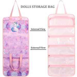 JIANYA Dolls Storage Bag Toys Display Carrying Storage Organizer Clear View Compatible with All Surprise Dolls Small Toy, Mermaid Scales