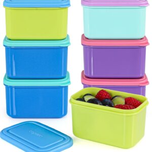 Caperci Small Snack Containers with Lids 6 Pack - 5oz/150ml Leakproof Stackable Small Food Storage Containers for School Lunch, Work, Travel, BPA-Free