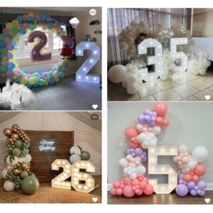 LANGXUN 40inch Gold Large Led Light Up Numbers for 1st 21st Birthday Decor, With Hot Glue Gun and Bracket, Marquee light up Numbers Party Wedding Decor Graduation Baby Shower Photo Background Decoration (Number 2)