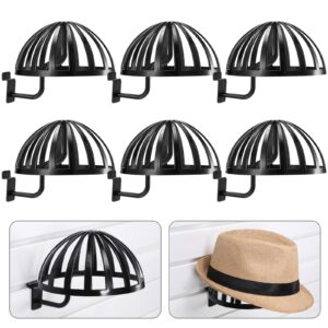 suzile 6 pcs hat stand for slatwall displayer plastic hat rack wall mount wig rack stand holder for wig home display multiple hat retail(black)