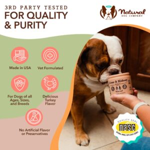 Natural Dog Company Stinky Liver & Kidney Supplement Chews - Dog Liver Support for Optimal Health - Turkey Flavored Treats - Promotes Digestion and Immune Health – Milk Thistle for Dogs (90 Chews)