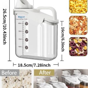 Besmall Cereal Containers Storage,2L Airtight Large Dry Food Storage Containers with Pouring Spout, Measuring Cup for Flour and Grain,BPA Free Plastic Dispenser