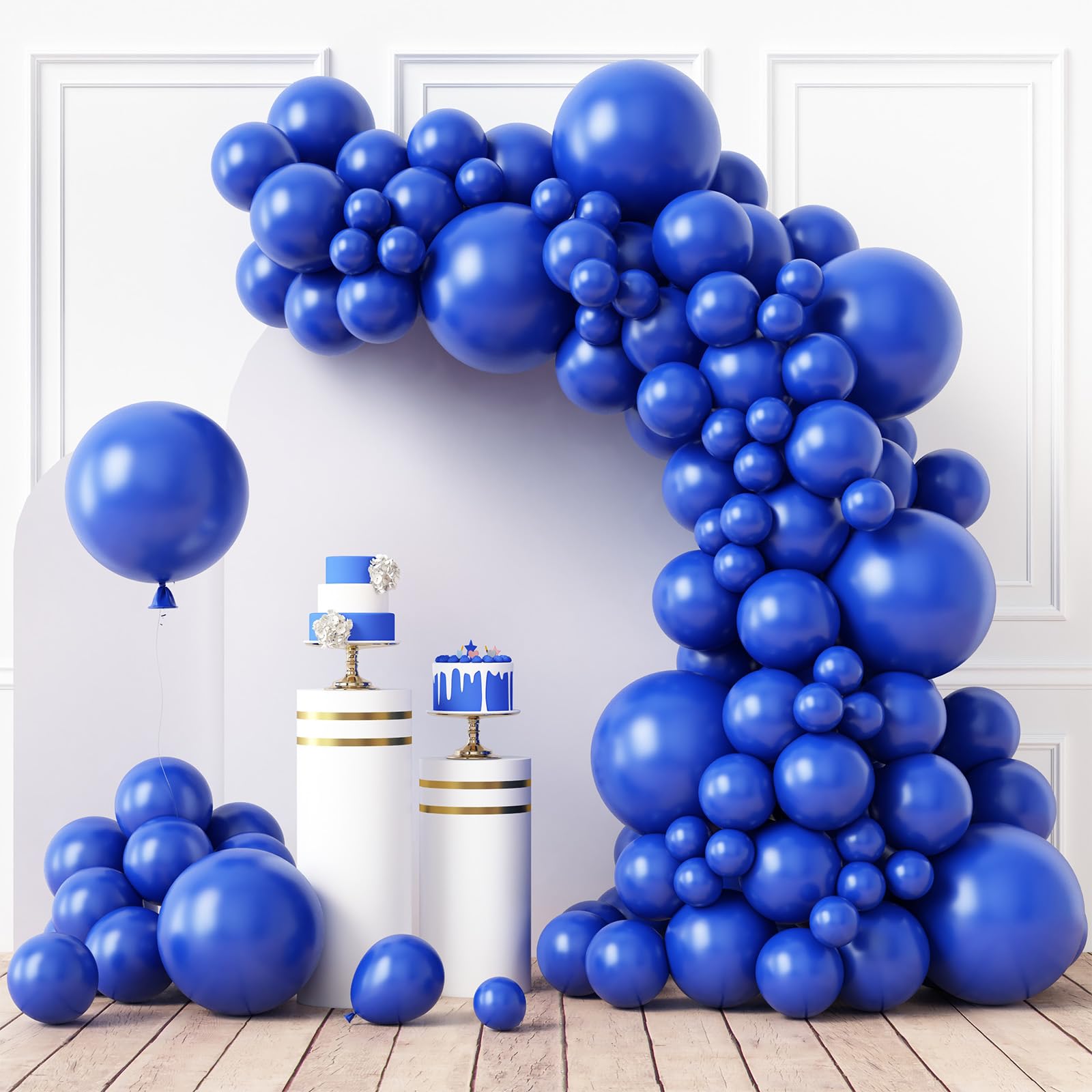 RUBFAC 110pcs Royal Blue Balloons Different Sizes 18 12 10 5 Inches for Garland Arch Birthday Baby Shower Gender Reveal Wedding Party Decoration