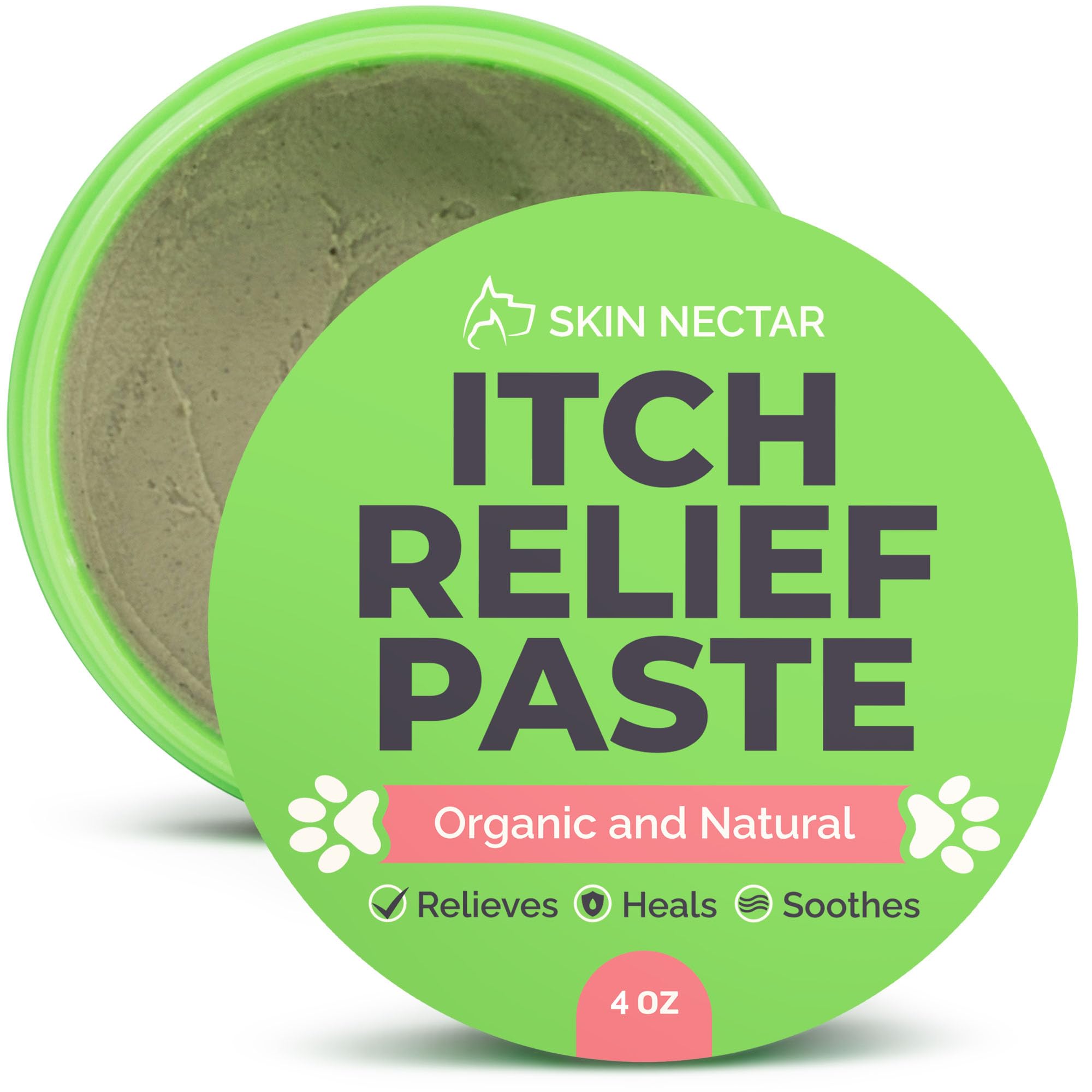 Skin Nectar - Natural Itch Relief for Dogs & Cats - Soothing Pet Skin Repair Balm - - Heals Hot Spots, Dry Skin, Paw Pads - Veterinarian Formulated with Natural and Organic Ingredients