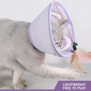 Breathable Cat Cone Collar Soft, Cat Recovery Collar Cone for Cats After Surgery, Cat Cones to Stop Licking, Adjustable E Collar Cat Cones Anti-Scratching Kitten Cone Cat Collar Not Block Vision