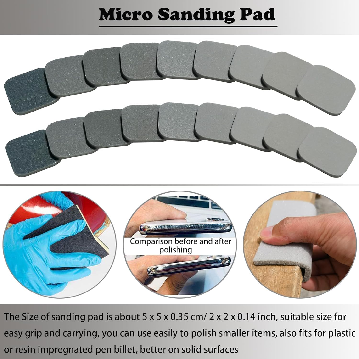 Tonmp 54 PCS 2 x 2 Soft Touch Sanding Pads, Mesh Sanding Polishing Pads Hand Sander Blocking from 320 to 3500 Grits Sander Sponge for Plastic Sanding Acrylic Materials (54 Pack)