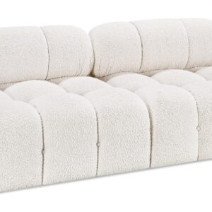 Meridian Furniture 611Cream-S68B Ames Collection Modern | Contemporary Modular Sofa with Rich Cream Boucle Fabric, Modular to Create Infinite Configurations, 68" W x 34" D x 28" H, Cream